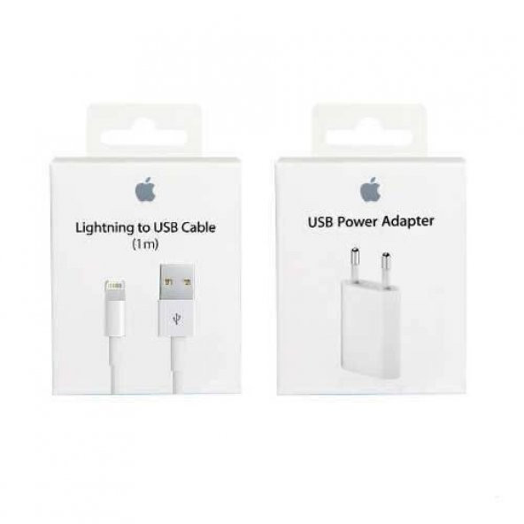Apple iPhone Lightning Usb Şarj Data Kablosu ve Adaptör Başlık İkili Set