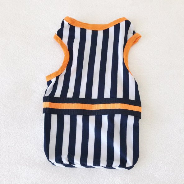Navy Stripes orange Atlet Köpek Kıyafeti  Köpek Elbisesi - 5