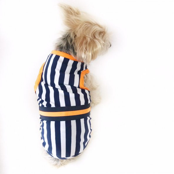 Navy Stripes orange Atlet Köpek Kıyafeti  Köpek Elbisesi - 6