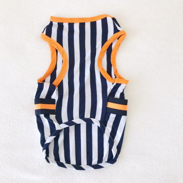 Navy Stripes orange Atlet Köpek Kıyafeti  Köpek Elbisesi - 7