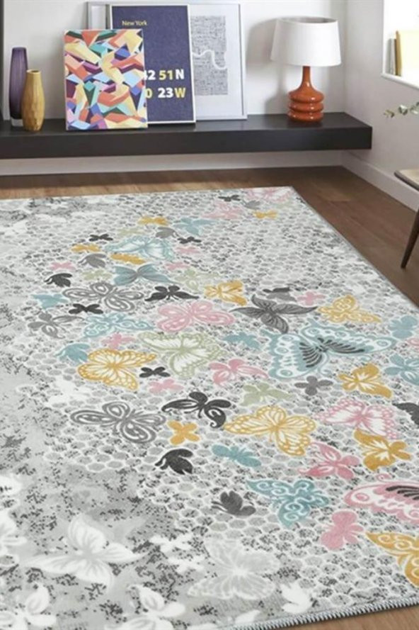 Aksu Halı Lena jel Kaymaz Taban Gri Kesme Yolluk Halı - 1