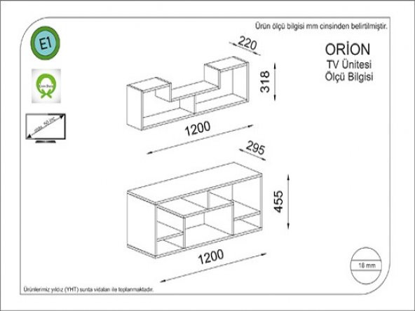 BMdekor TV Ünitesi Orkide Venge 120 cm - 2