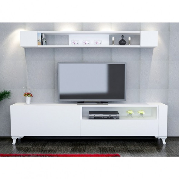 BMdekor TV Ünitesi Snowly Beyaz 180 cm