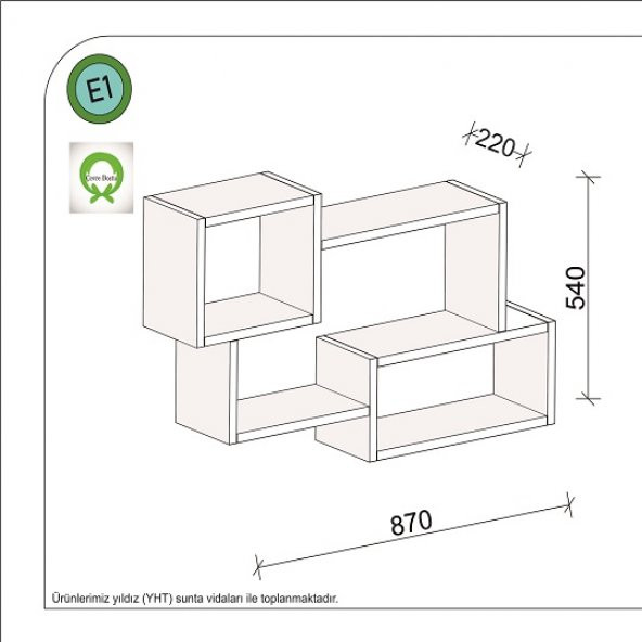 BMdekor Duvar Rafı Chest Beyaz Venge - 2