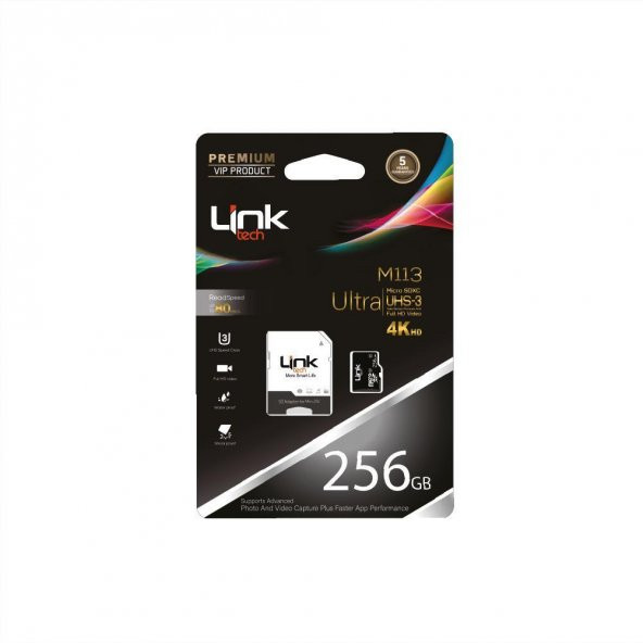 Linktech Ultra Micro SDHC 256GB 100 MB/s Hafıza Kartı M113