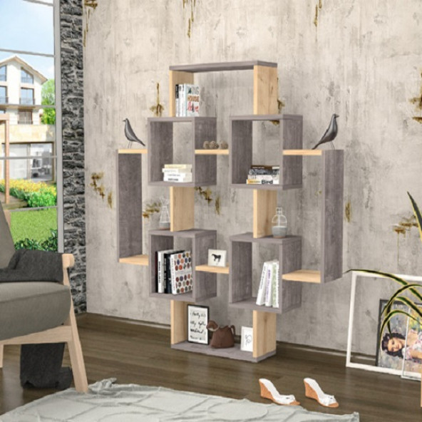 BMdekor Kitaplık Gusto Berlin Safir Meşe