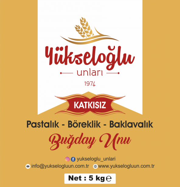 Yükseloğlu Unları KATKISIZ 5 Kg Pasta-Börek-Baklava/Fabrikadan - 3