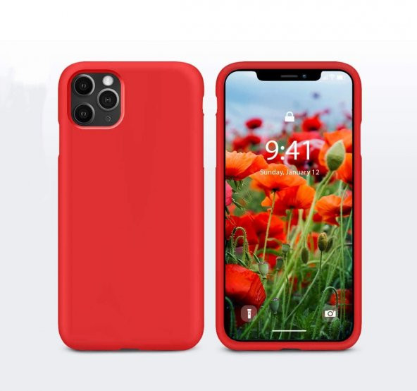 iPhone 11 Pro Max Nano Silikon Kılıf Kırmızı