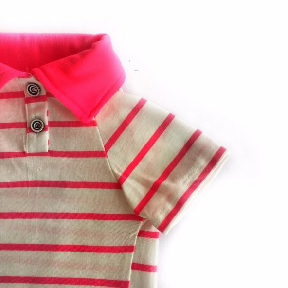 Pinky Cream Stripe Polo Yaka Tişört Köpek Kıyafeti Köpek Elbisesi - 5