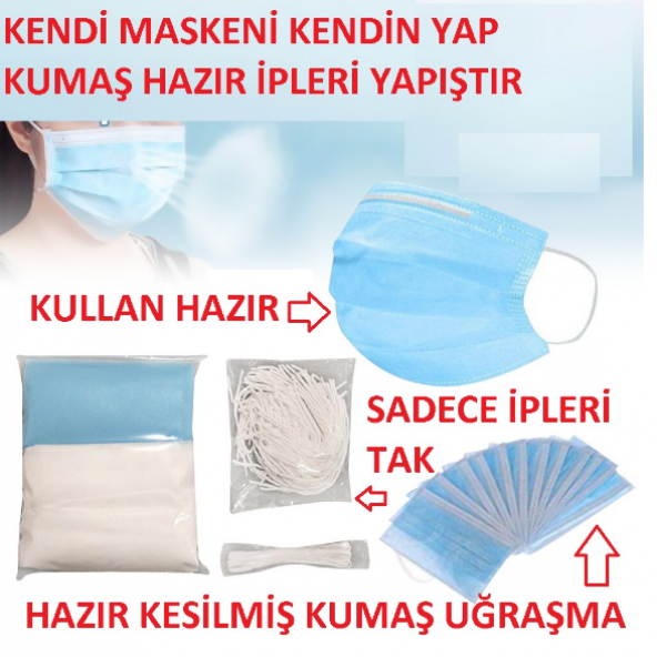 NONWOVEN CERRAHİ MASKE KUMAŞI STERİL ULTRASONİK 75 Adet - 2