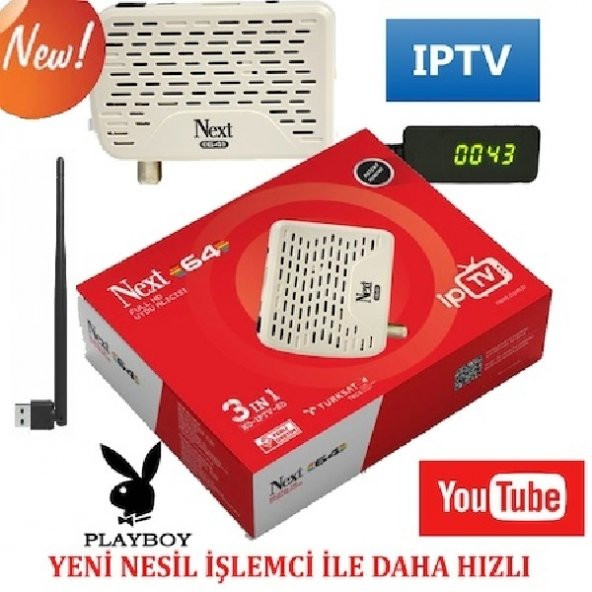 Next 64 Digital Hd Uydu Alıcısı Youtube+İnt Tv+Tkgs Dısplay Gözlü - 4