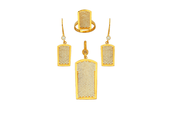 Diktaş 3 Lü Set (Küpe, Yüzük, Kolye)