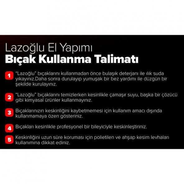 LAZOĞLU SÜRMENE 6LI KASAP BIÇAK SETİ - 9