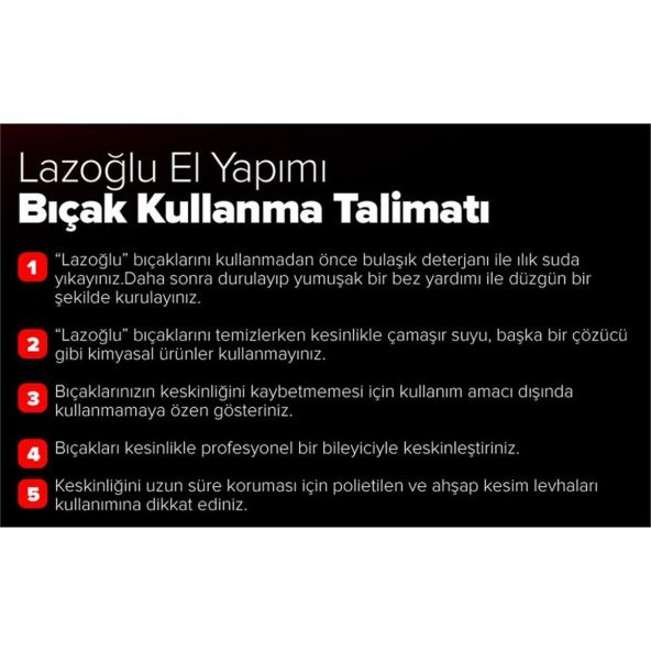 LAZOĞLU SÜRMENE 6LI KASAP BIÇAK SETİ - 12