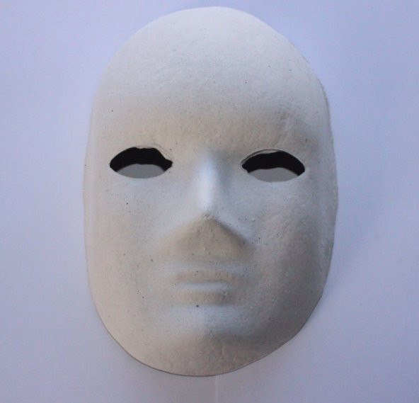 BOYANABİLİR BOYAMA MASKESİ ( ERKEK ) KAĞIT KARTON MASKE  100 ADET