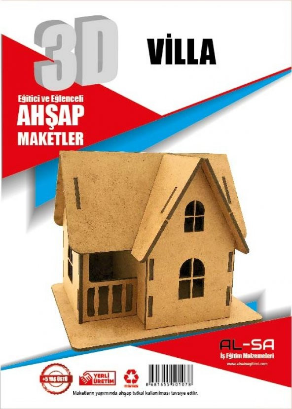 İŞ TEKNİK 3D AHŞAP MAKET VİLLA