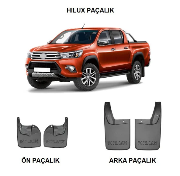 Toyota Hilux 2015-2021 Paçalık Tozluk 4 Parça Ön Arka Takım