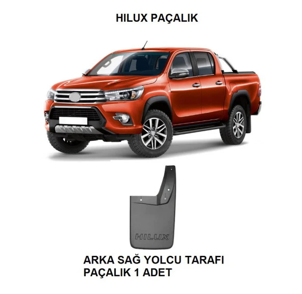 Toyota Hilux 2015-2021 Paçalık Tozluk 1 Parça Arka Sağ Yolcu