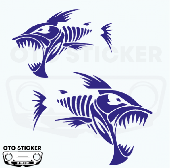 Kızgın Köpek Balığı-Shark 1 Çift Oto Sticker Sürpriz Hediyeli - 1