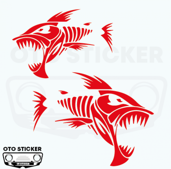 Kızgın Köpek Balığı-Shark 1 Çift Oto Sticker Sürpriz Hediyeli - 2