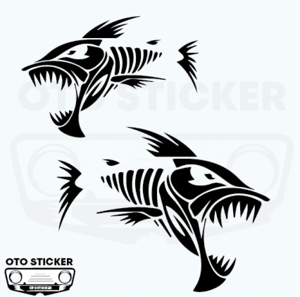 Kızgın Köpek Balığı-Shark 1 Çift Oto Sticker Sürpriz Hediyeli - 3