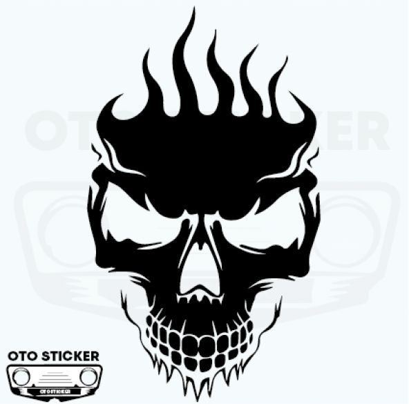 ALEVLİ KURUKAFA STİCKER -MOTOSİKLET - KASK STİCKER-OTO STİCKER