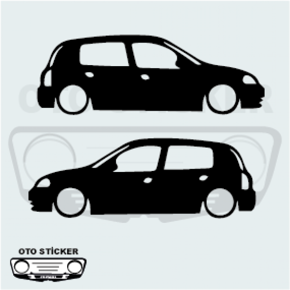RENAULT CLİO HB BASIK ARAÇ STİCKER (SAĞ-SOL ÇİFT) SÜRPRİZ HEDİYE