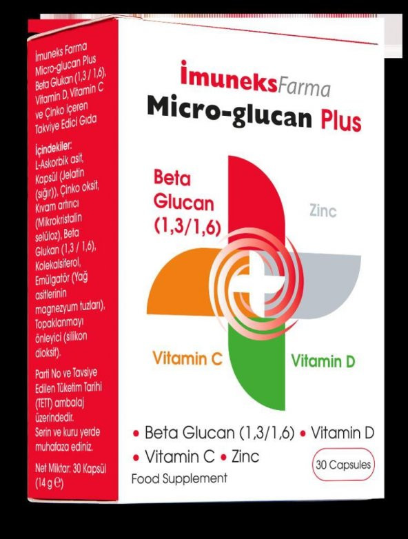 İmuneks Micro Glucan Plus Beta Glucan 30 Kapsül