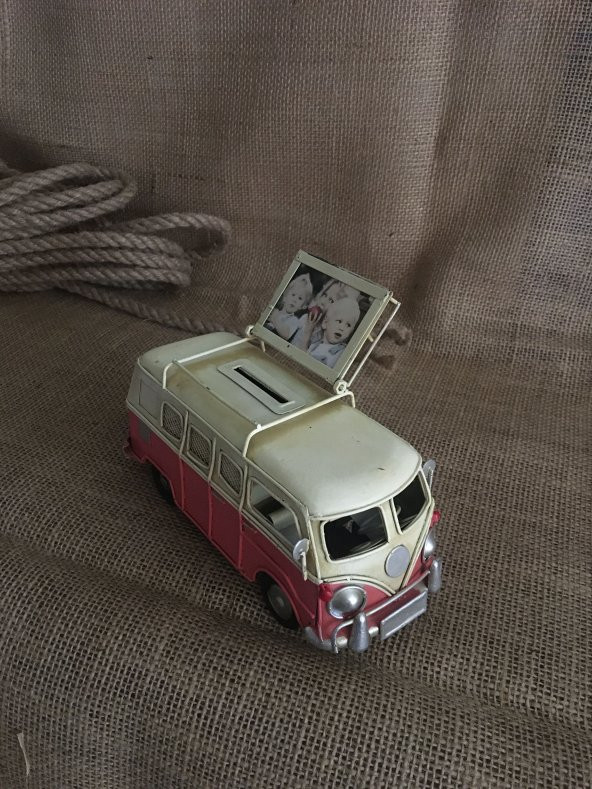 El Yapımı Resim Çerçeveli ve Kumbaralı Klasik Minibüs