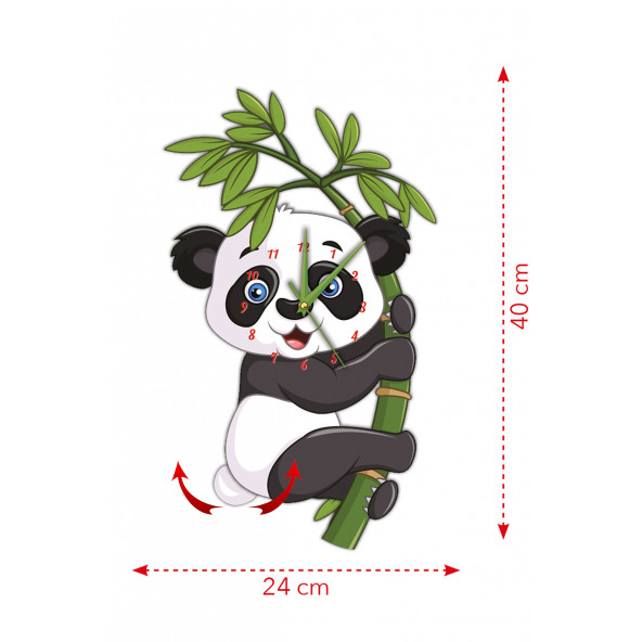 Goodtime Panda Dekoratif Sarkaçlı Duvar Saati