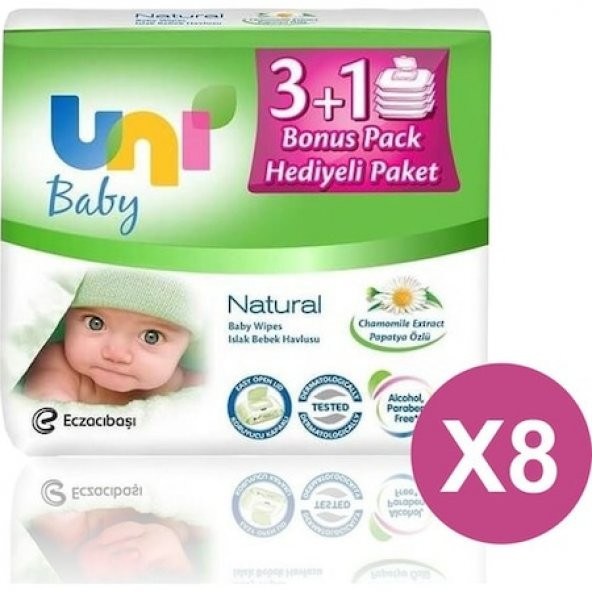Uni Baby Natural Islak Mendil Havlu 56x32 Paket - 1792 Yaprak
