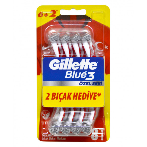 Gillette Blue 3 Tıraş Bıçağı 6 + 2'li Blister Pride Özel Seri 7702018468492
