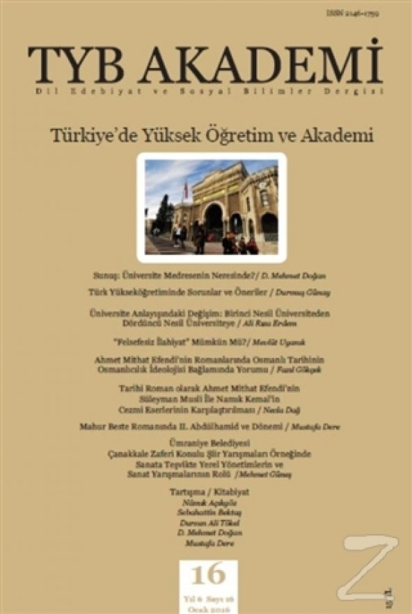 TYB Akademi Dergisi Sayı: 16 Ocak 2016/Kolektif