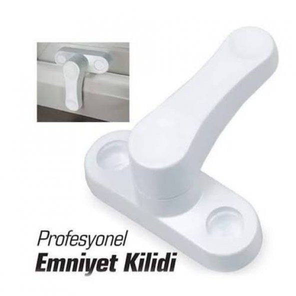 1 Adet Metal Pvc Kapı Pencere Emniyet Kilidi Pimapen - Pencere Kilidi - Pencere Emniyet Kiliti - 3