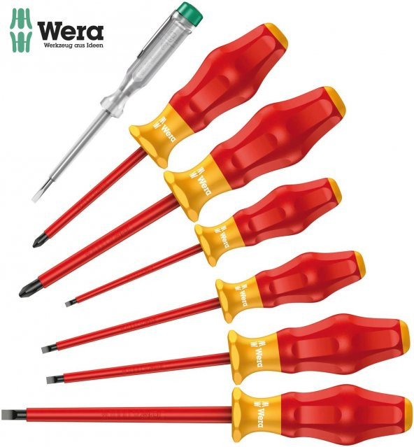 Wera 1160/7 Emniyetli Tornavida Seti Kraftform Comfort VDE - 1