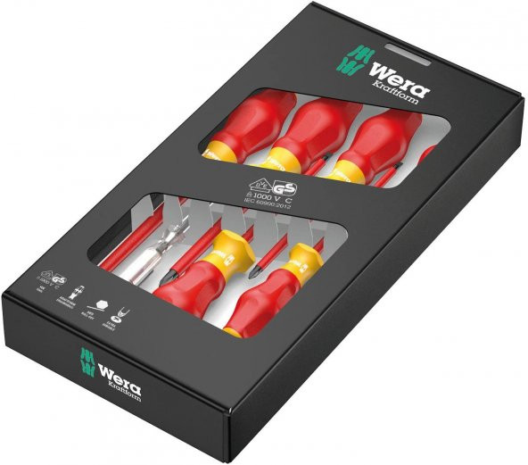 Wera 1160/7 Emniyetli Tornavida Seti Kraftform Comfort VDE - 3