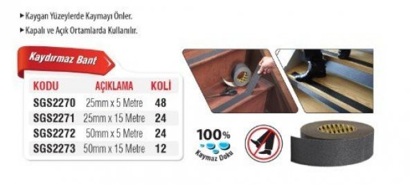 SGS2271	MERDİVEN KAYDIRMAZ BANDI 25MM*15MT - 2