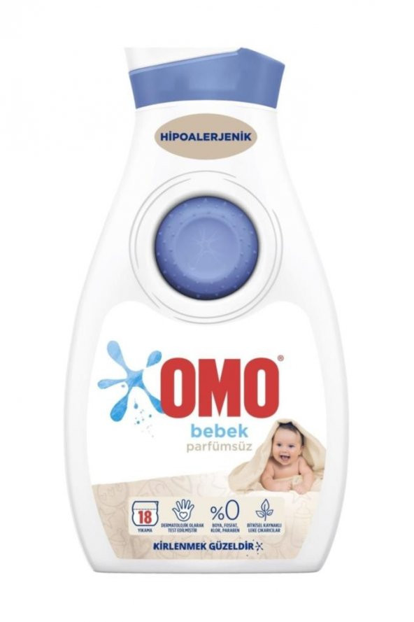 Bebek Parfümsüz Hassas Ciltler Için Sıvı Çamaşır Deterjanı 900 Ml 18 Yıkama BlmrOmoSBp900