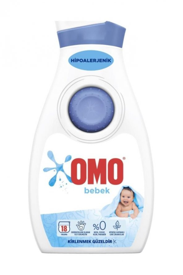 Bebek Hassas Ciltler Için Sıvı Çamaşır Deterjanı 900 Ml 18 Yıkama BlmrOmoSb900