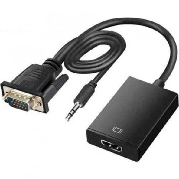 Wellhise VGA To HDMI Sesli Adaptör