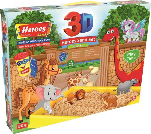 3D KALIPLI ÇİFTLİK HAYVANLARI KİNETİK KUM SET 1000 GR KUM-037