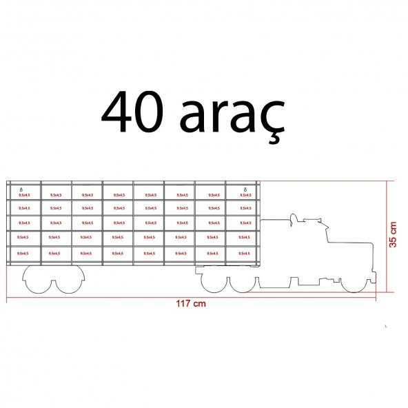 Ahşap Hobi Araba Rafı, hotwheels, Akçaagaç, 40 araç - 2