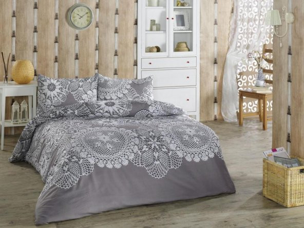 Lace 180x200 cm Çarşafı Lastikli Battal Nevresim Takımı - 3