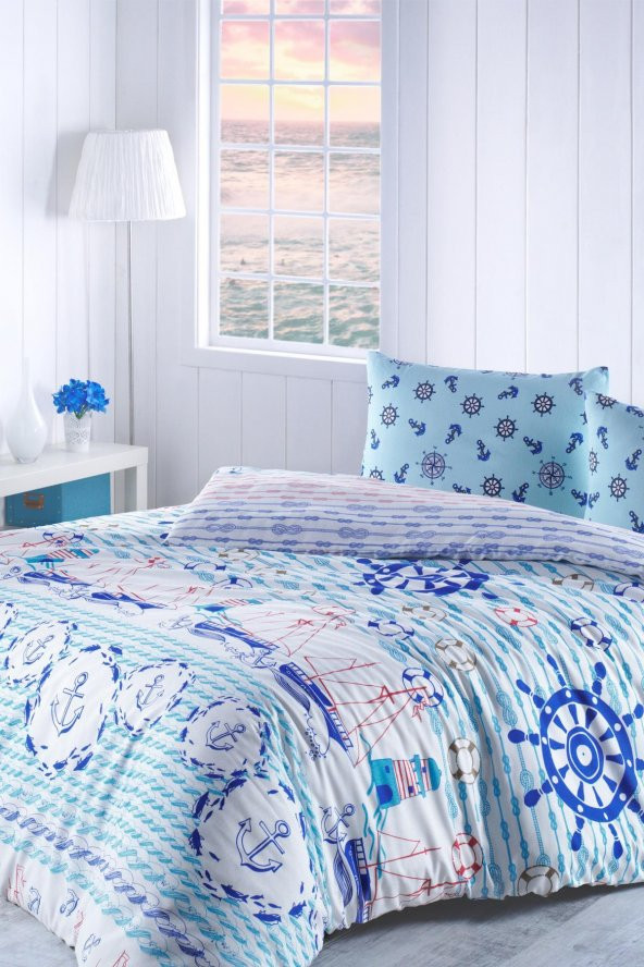 Yelken Çarşafı Lastikli Tek Kişilik Nevresim Takımı