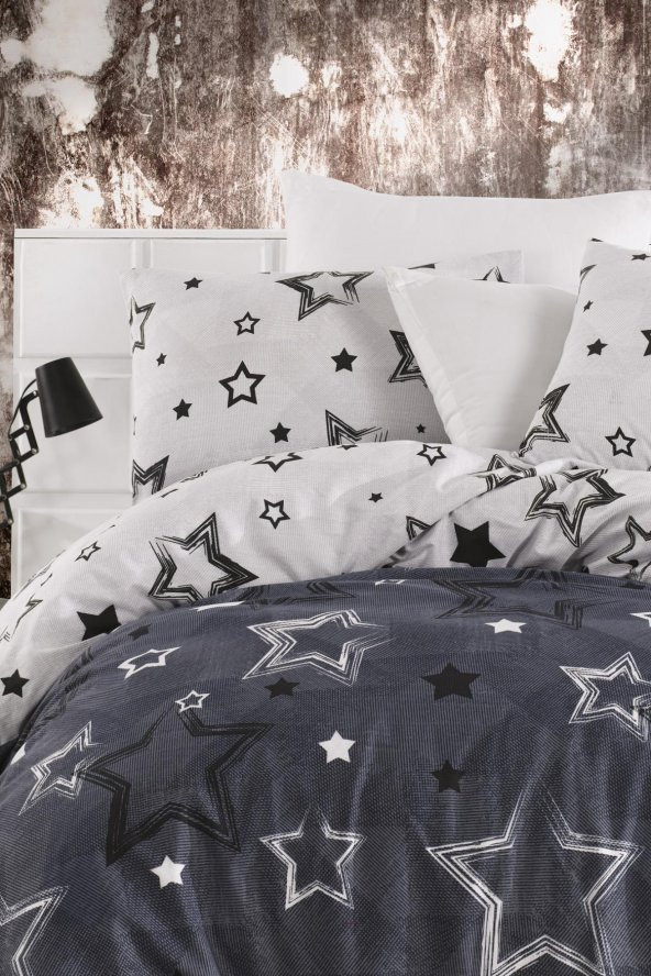 Stars 180x200 cm Çarşafı Lastikli Battal Nevresim Takımı - 3