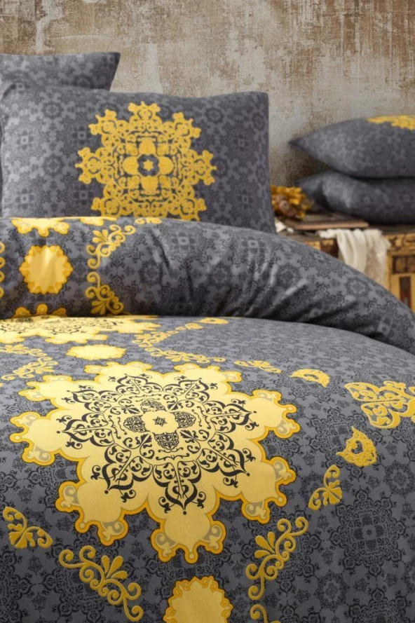 LadyModa Saltanat Çarşafı Lastikli Çift Kişilik Nevresim Takımı - 4