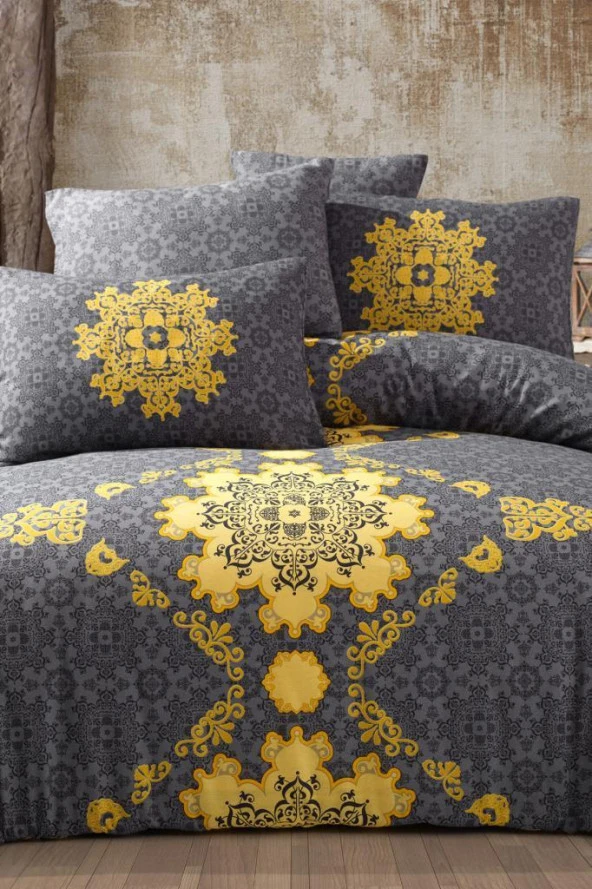 LadyModa Saltanat Çarşafı Lastikli Çift Kişilik Nevresim Takımı - 5