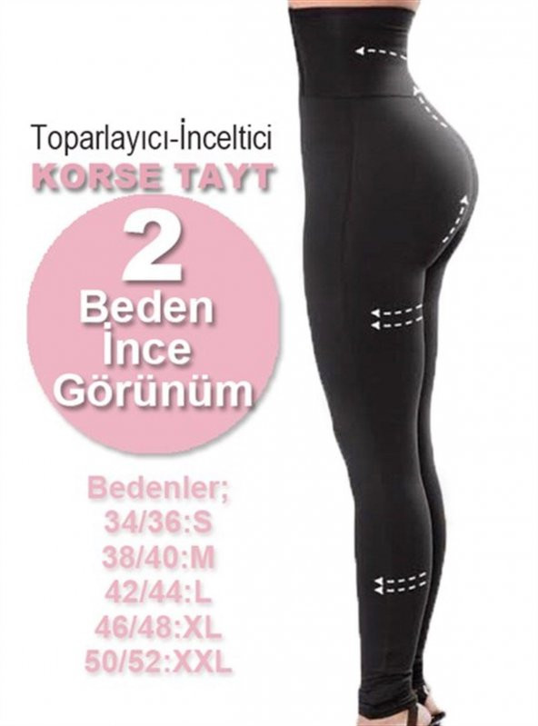 tayt korse Nightlight İki Beden İnceltici Korse Tayt - 2