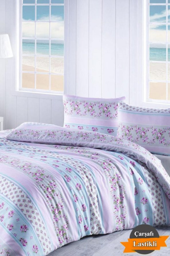 Arezo 180x200 cm Çarşafı Lastikli Battal Nevresim Takımı - 2