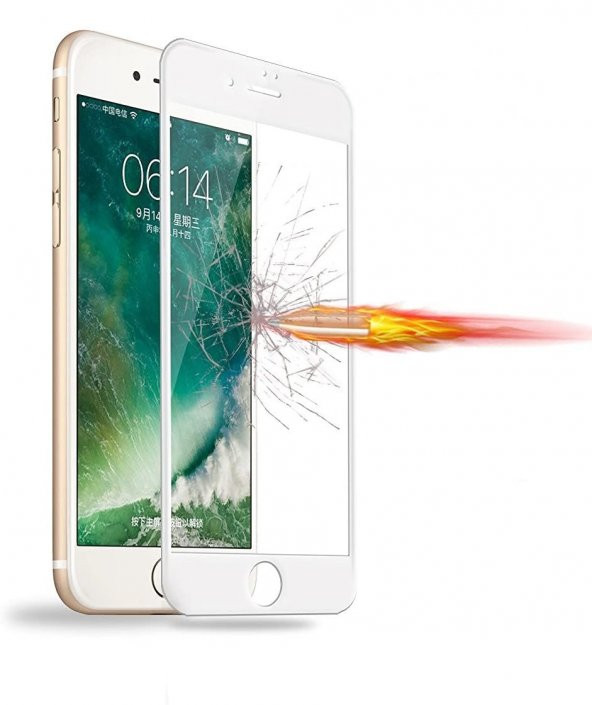 iPhone 7 Tam Kaplayan Ekran Koruyucu Beyaz - 5